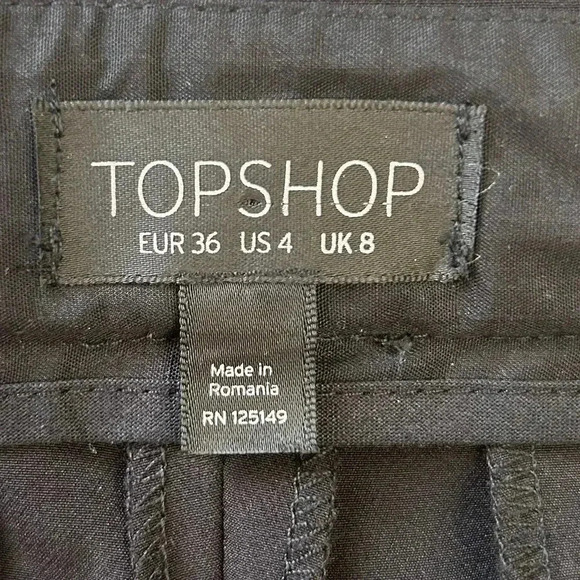 Topshop Tassel Hem Kick Flare Trousers Black Cropped Pants Size 4 NWOT - Picture 12 of 16